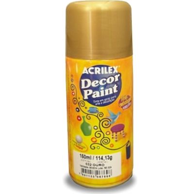 Tinta Spray Metálica Decor Paint Ouro 150ml Acrilex